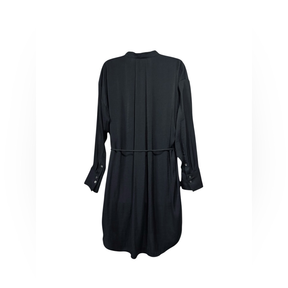 Banana Republic, Satin Black Mini Tunic Dress, Pockets, Size Petite Large - Picture 7 of 9